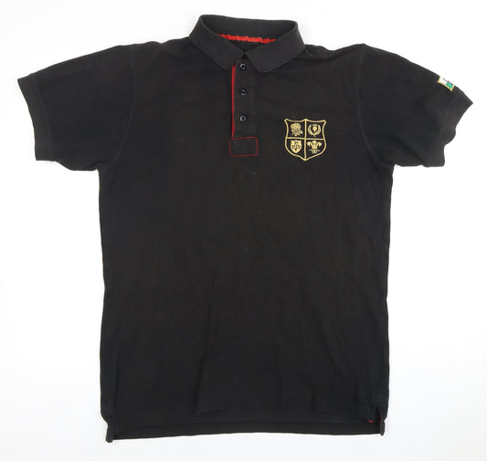 Men's Black Polo Shirt - Short Sleeve, Size S