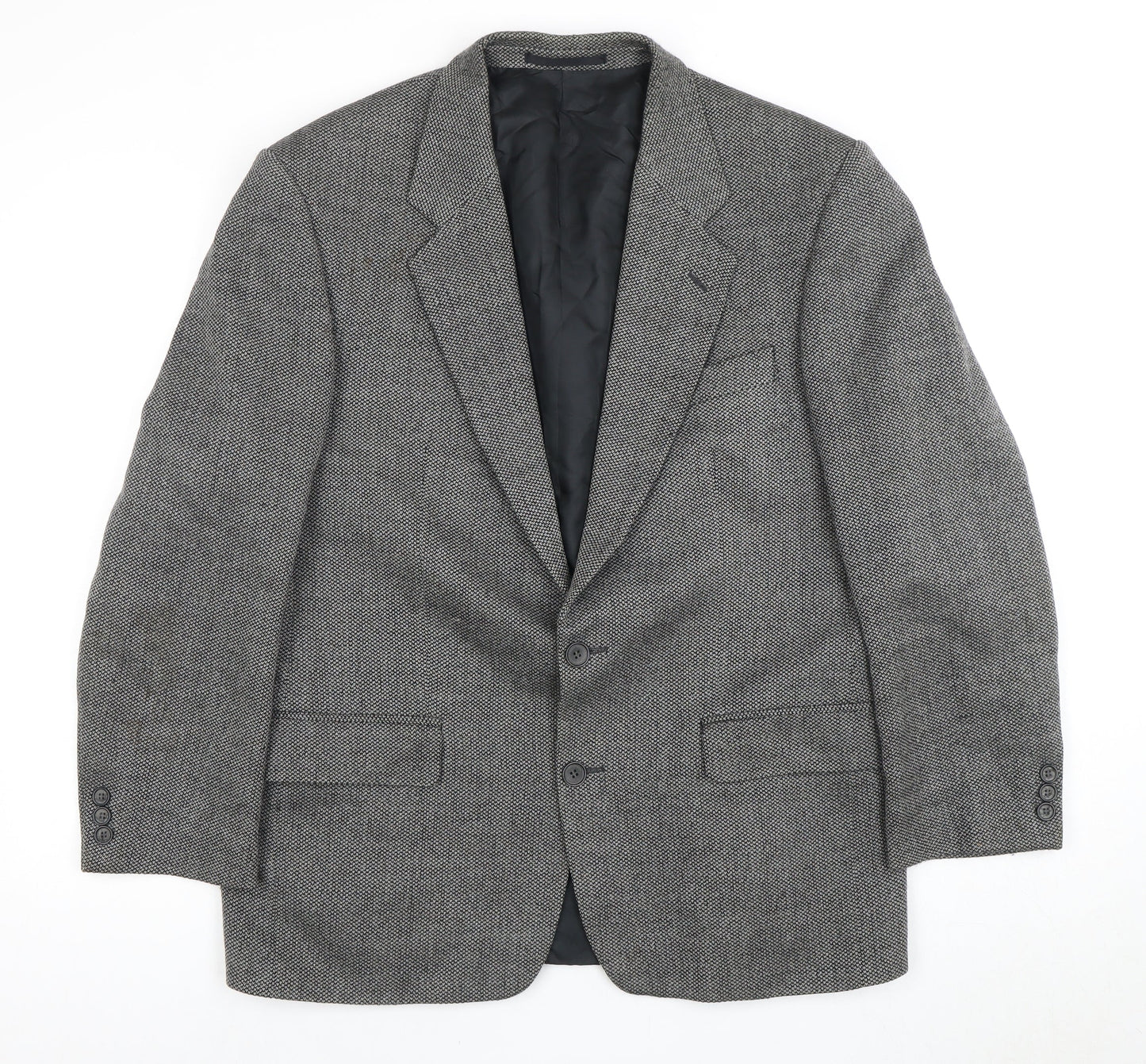 Mens UK Size 40 Vintage Regular Grey Suit Jacket