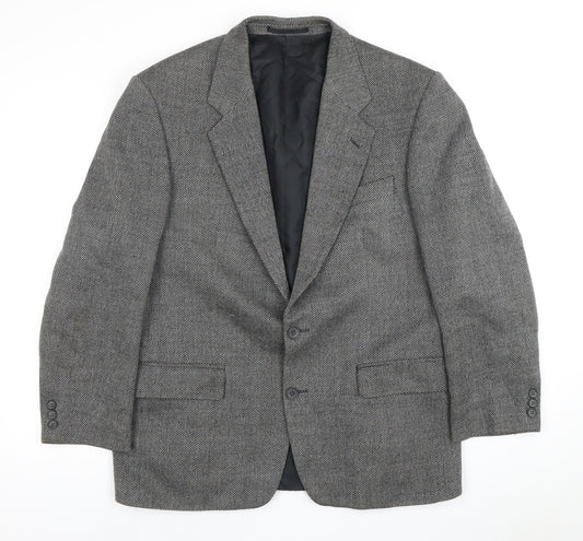 Mens UK Size 40 Vintage Regular Grey Suit Jacket