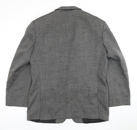 Mens UK Size 40 Vintage Regular Grey Suit Jacket
