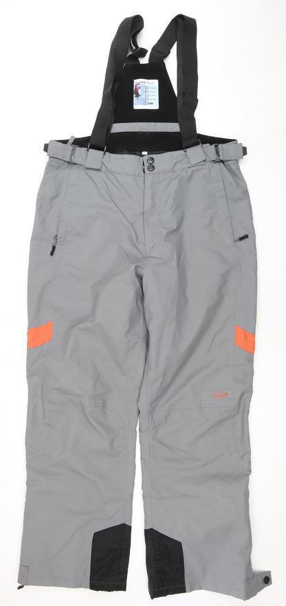 Crane Men's Grey Snow Pants - L, Waterproof & Breathable
