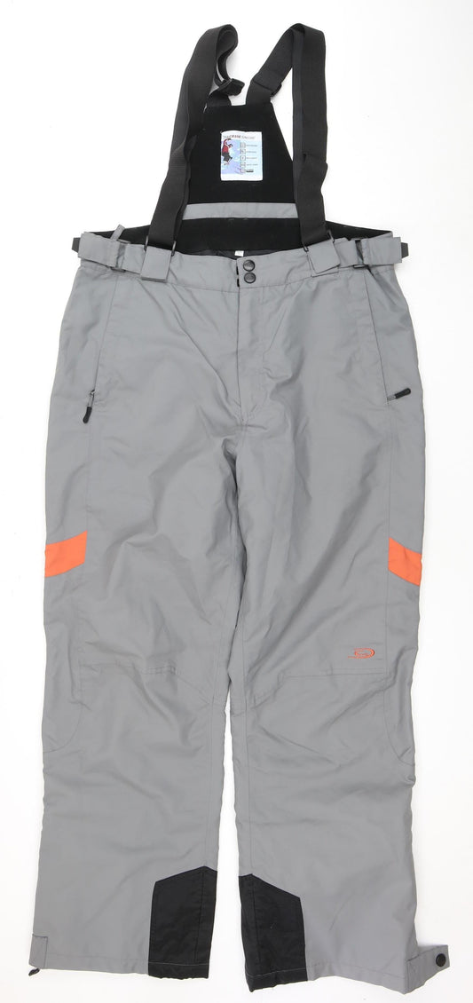 Crane Men's Grey Snow Pants - L, Waterproof & Breathable