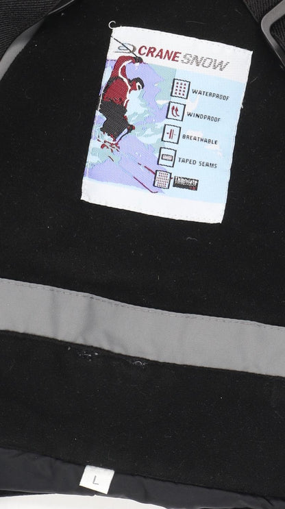 Crane Men's Grey Snow Pants - L, Waterproof & Breathable