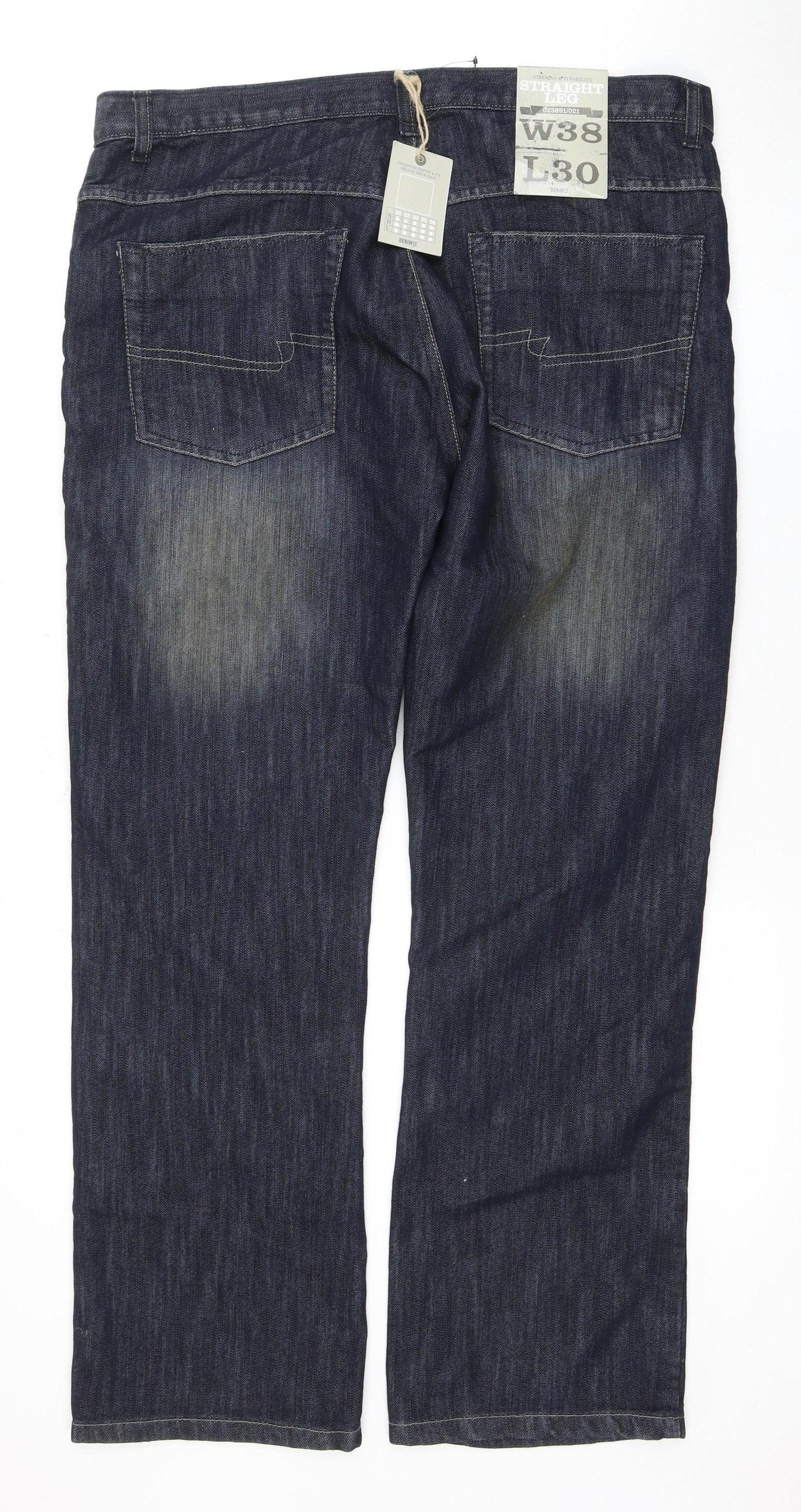 Denim Co Men's Blue Straight Jeans W38
