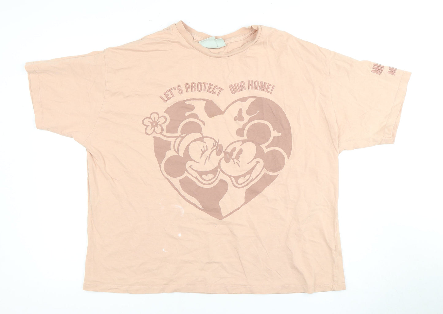 Womens UK Size XL Disney Pink Basic T-Shirt