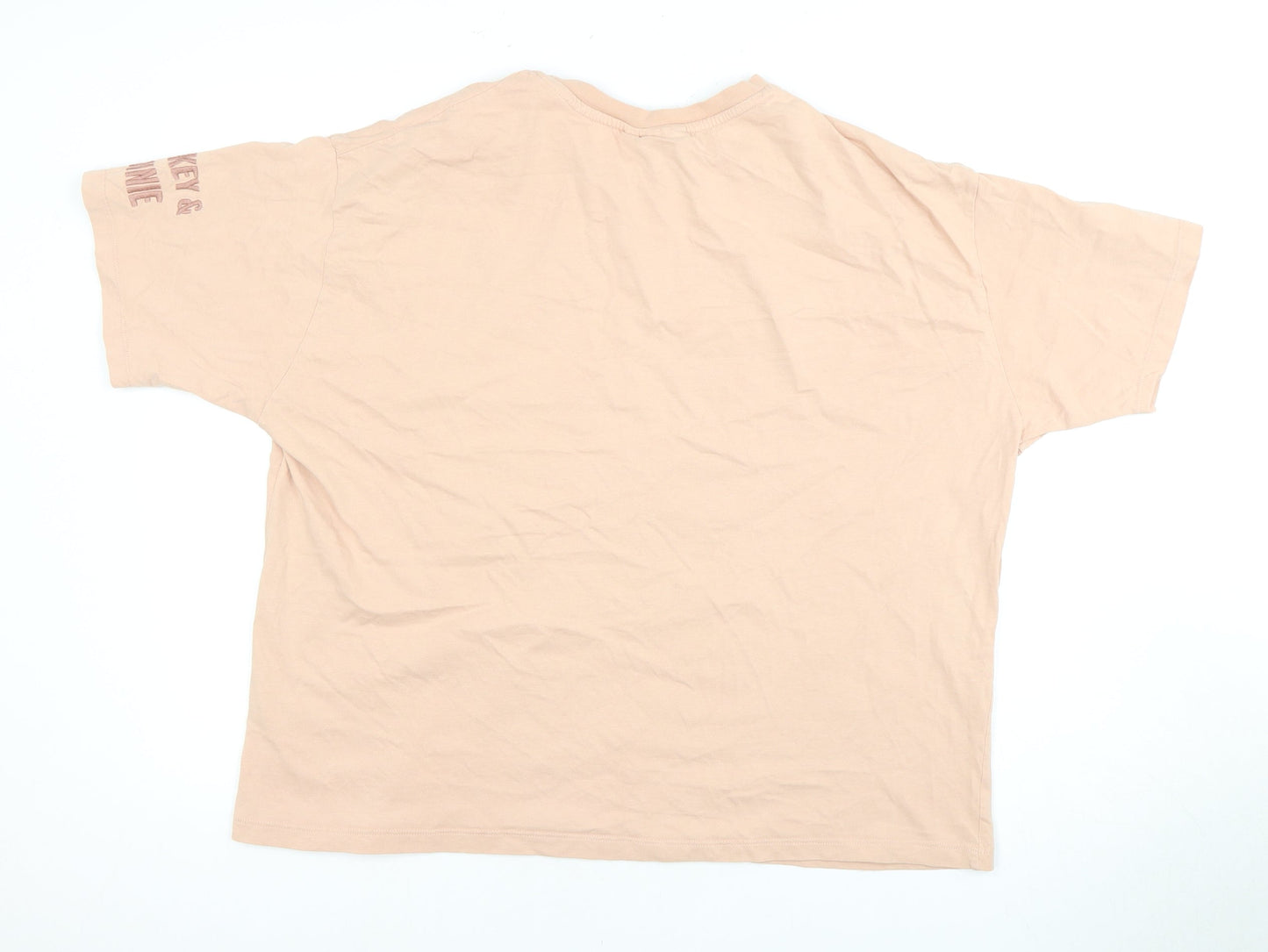 Womens UK Size XL Disney Pink Basic T-Shirt