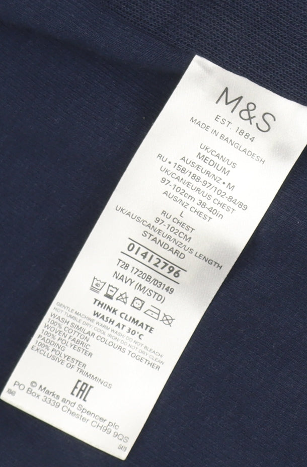 Mens UK Size M Marks and Spencer Navy Puffer Jacket