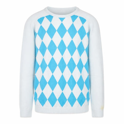 Pringle Men's Blue Argyle Pullover Jumper, Size S