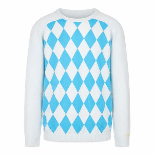 Pringle Men's Blue Argyle Pullover Jumper, Size S