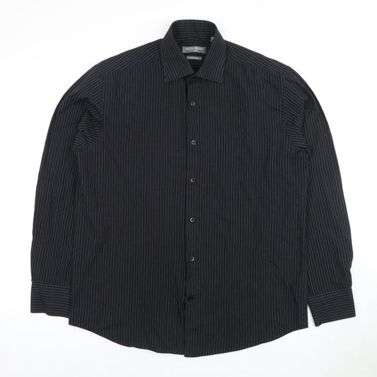 Mens UK Collar Size 15.5 Jack Reid Smart Black  Dress Shirt