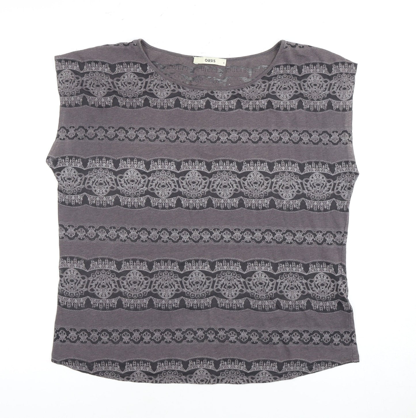 Womens UK Size S Oasis Grey Basic T-Shirt