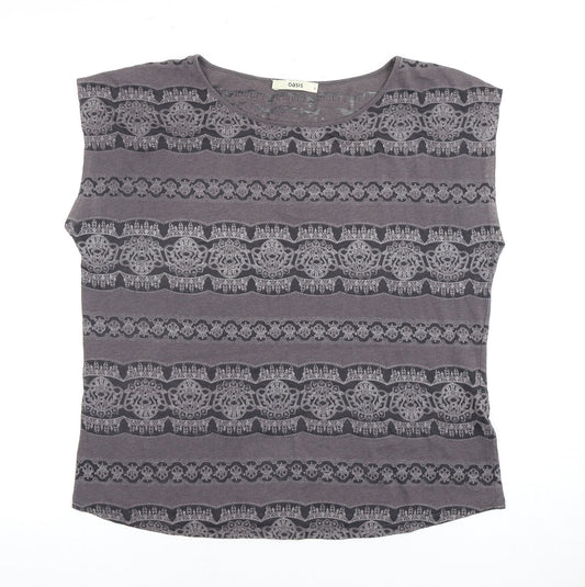 Womens UK Size S Oasis Grey Basic T-Shirt