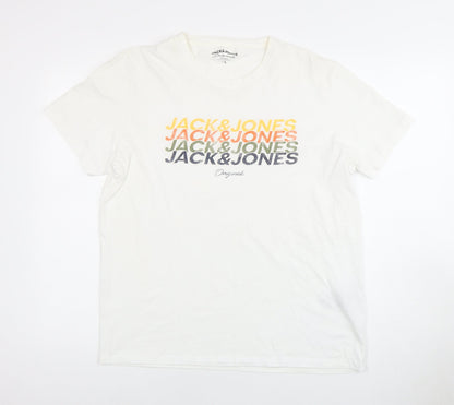 Jack & Jones Men's White L Graphic Print T-Shirt