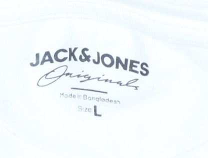 Jack & Jones Men's White L Graphic Print T-Shirt