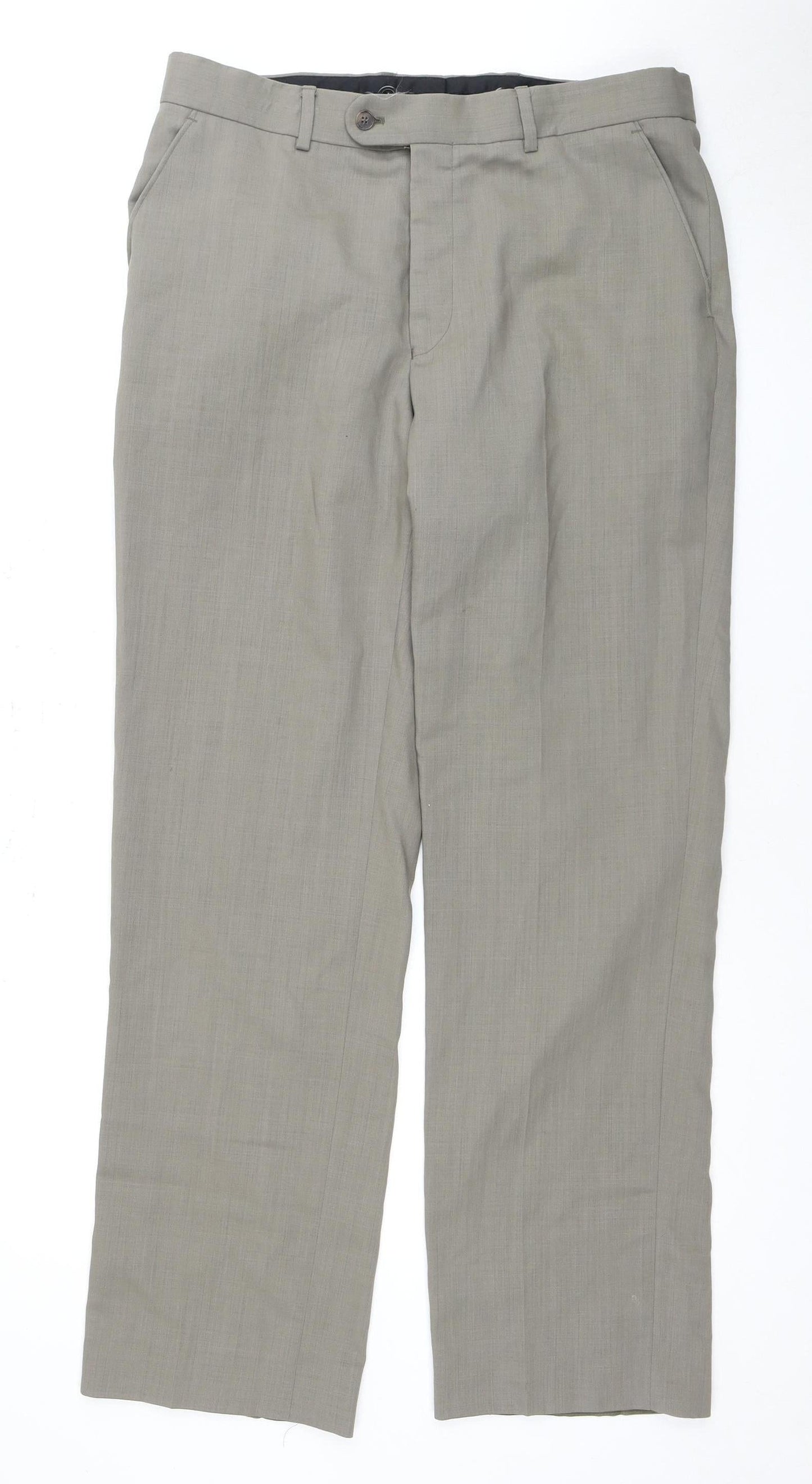 Jeff Banks Men's Grey Wool Trousers, L, Travel