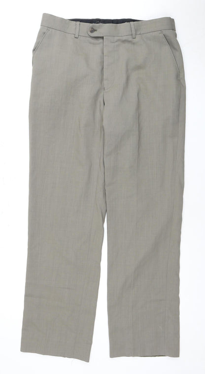 Jeff Banks Men's Grey Wool Trousers, L, Travel