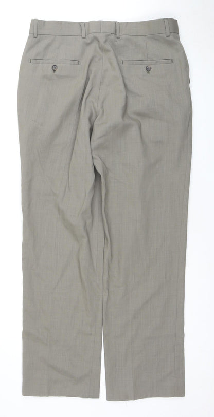 Jeff Banks Men's Grey Wool Trousers, L, Travel