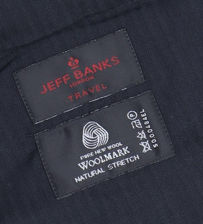 Jeff Banks Men's Grey Wool Trousers, L, Travel