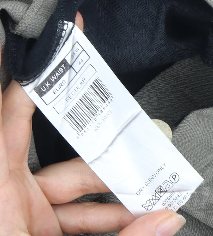 Jeff Banks Men's Grey Wool Trousers, L, Travel