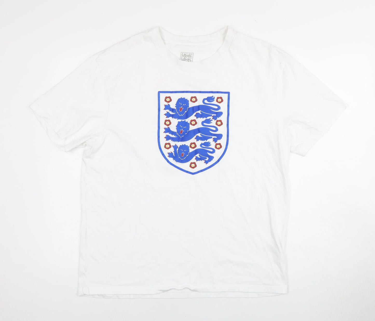Mens UK Size L England White  T-Shirt