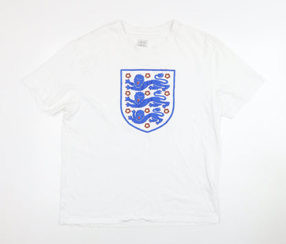 Mens UK Size L England White  T-Shirt
