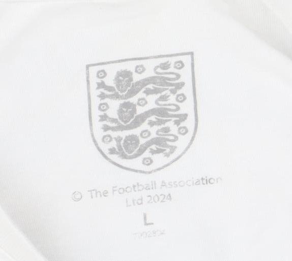 Mens UK Size L England White  T-Shirt