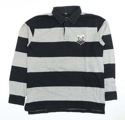 Wild Travel Men's Black Striped Polo - M