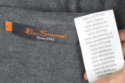 Ben Sherman Men's Grey V-Neck Jumper, Size Medium.