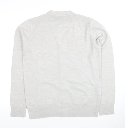 Brave Soul Men's Ivory Cardigan M V-Neck Lightweight