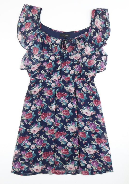 New Look Women's Floral A-Line Dress, Size 12
