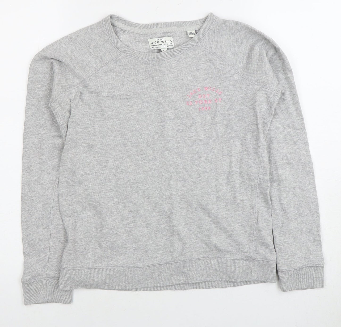 Womens UK Size XS Jack Wills Grey Pullover Sweatshirt
