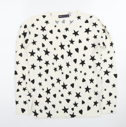 Womens UK Size 6 Marks and Spencer White Pullover Jumper