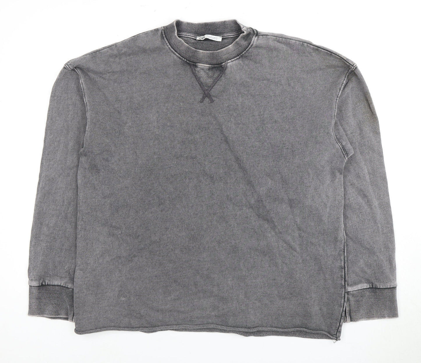 Zara Men's Grey Sweatshirt, Size S, Crew Neck