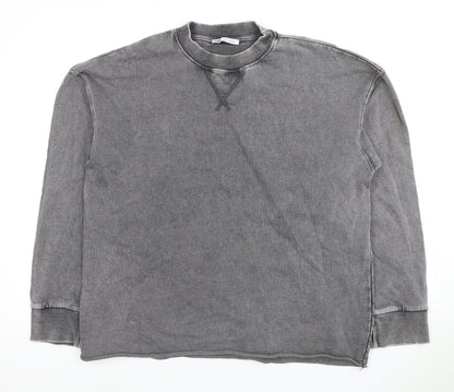 Zara Men's Grey Sweatshirt, Size S, Crew Neck