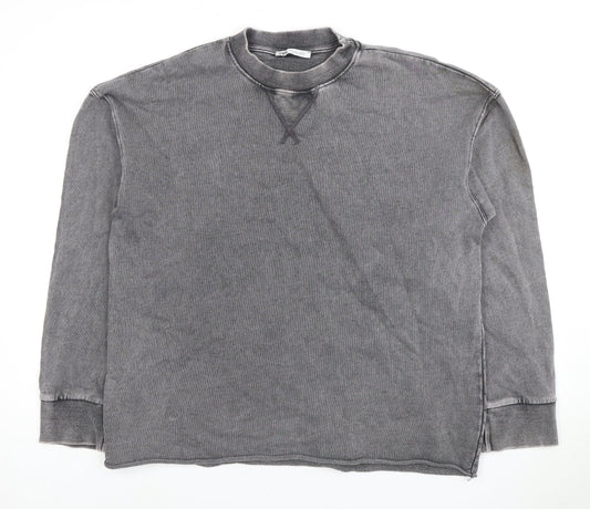 Zara Men's Grey Sweatshirt, Size S, Crew Neck