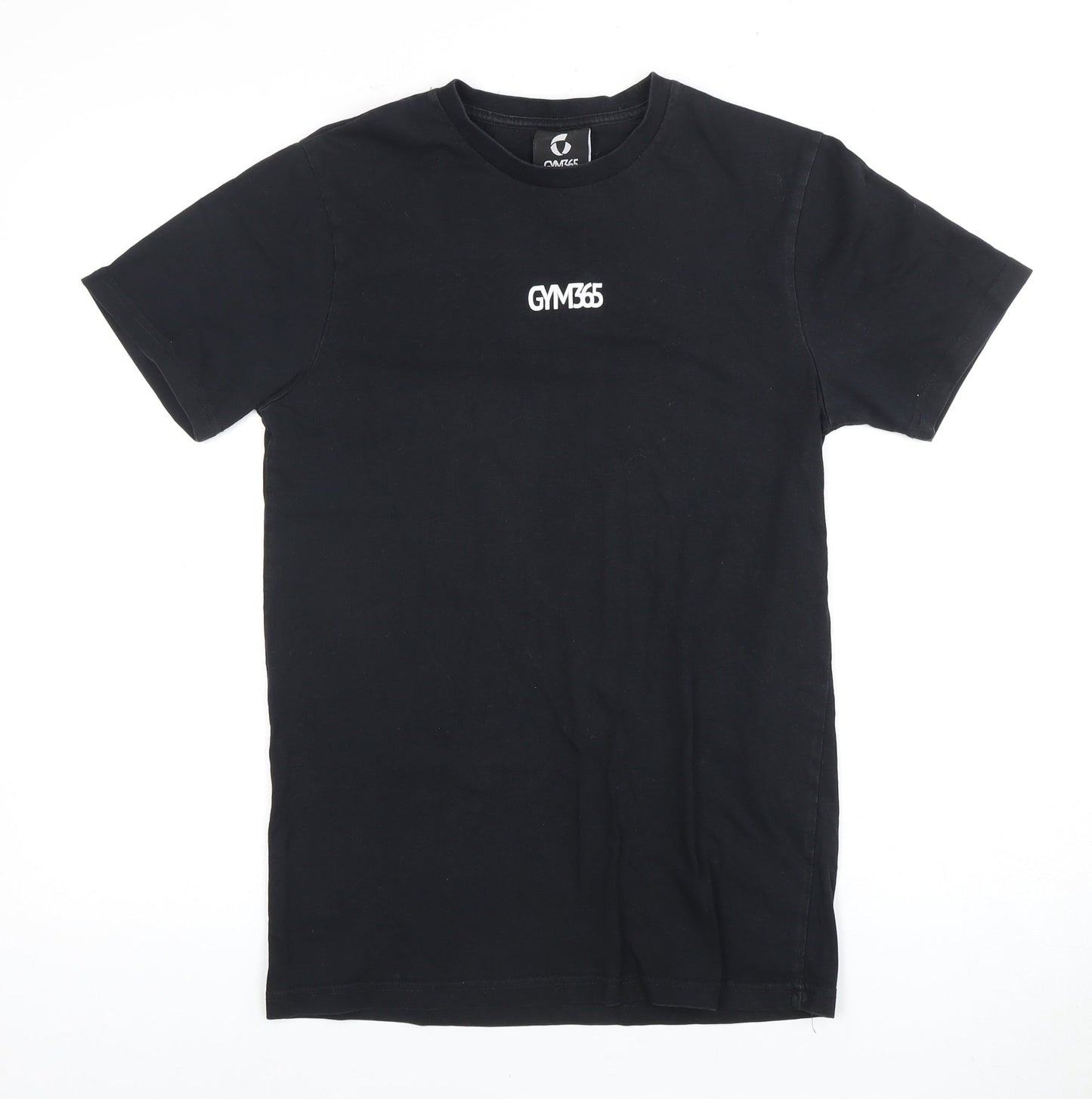 GYM365 Men's Black Cotton T-Shirt - Small