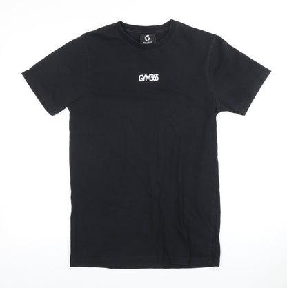 GYM365 Men's Black Cotton T-Shirt - Small