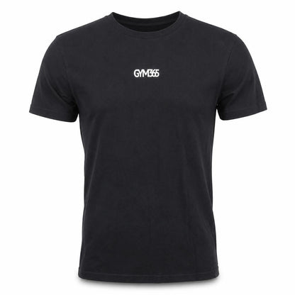 GYM365 Men's Black Cotton T-Shirt - Small
