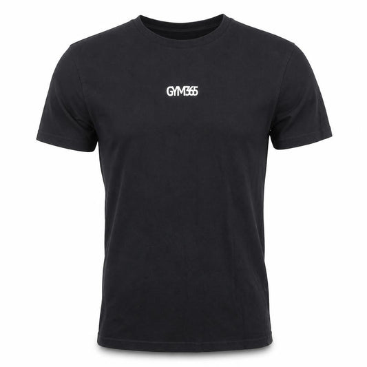 GYM365 Men's Black Cotton T-Shirt - Small