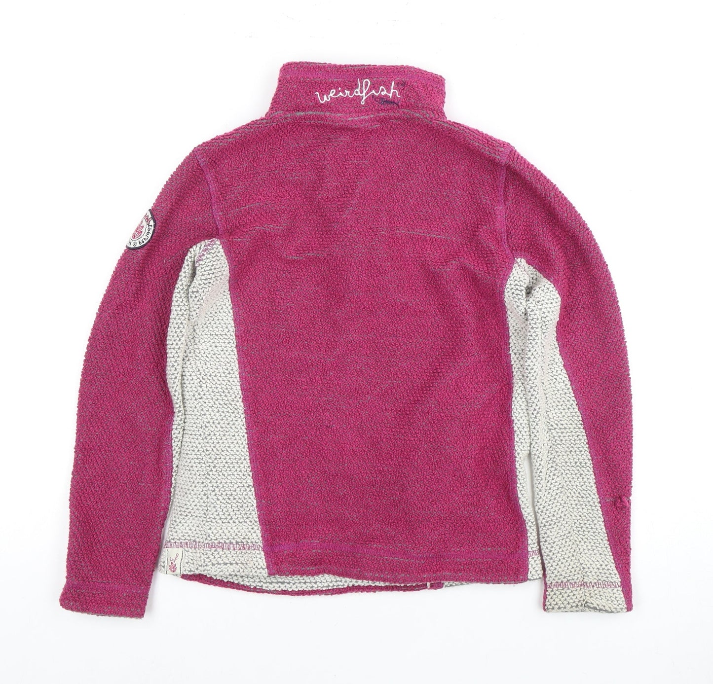 Weird Fish Girls Pink 1/4 Zip Sweatshirt Size 11-12 Bouclé