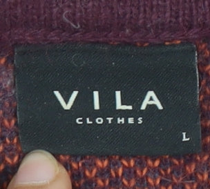 Womens UK Size L VILA Multicoloured Pullover Jumper