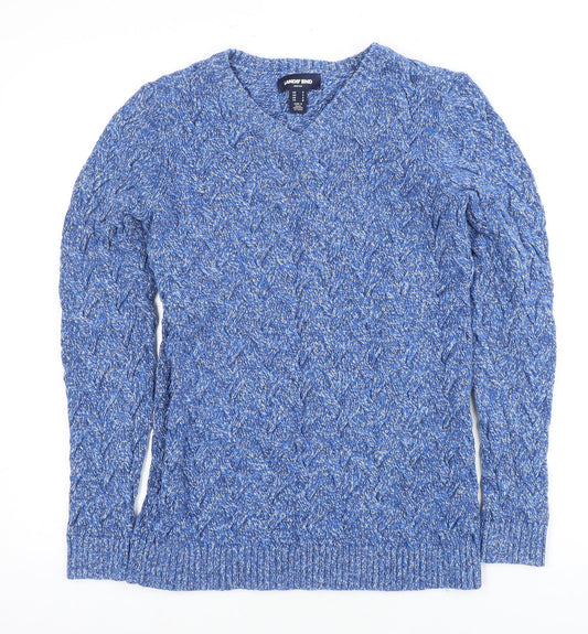 Lands' End Men's Blue V-Neck Pullover Jumper M