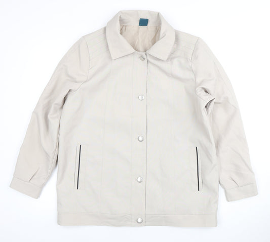 Amber Women's Beige Mid-Length Jacket Size 14