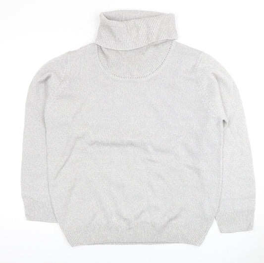 Damart Women's Grey Roll Neck Jumper Size 18