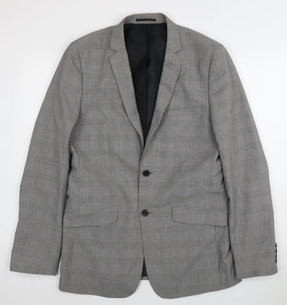 Jack Reid Men's Grey Check Slim Fit Blazer