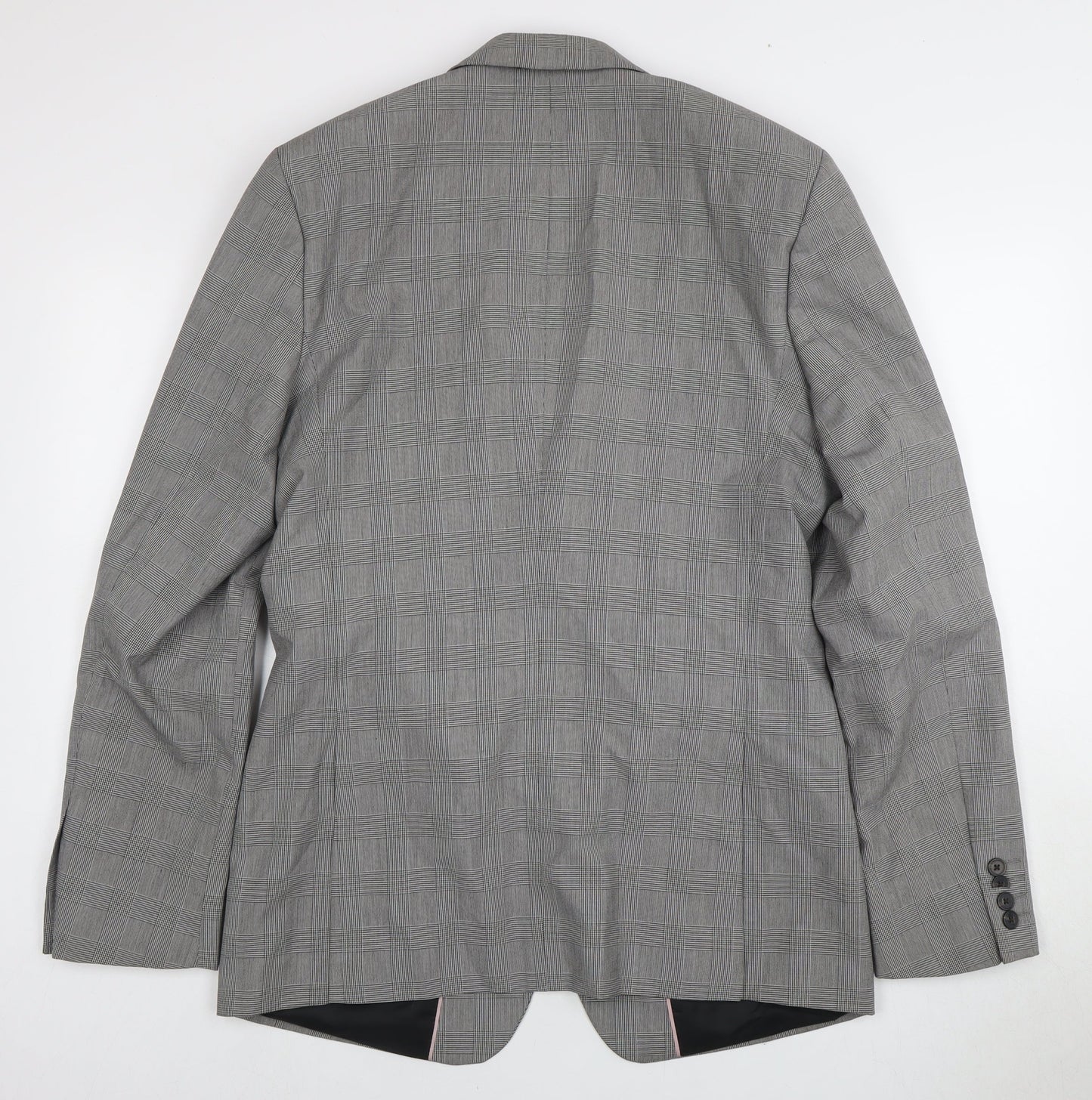 Jack Reid Men's Grey Check Slim Fit Blazer