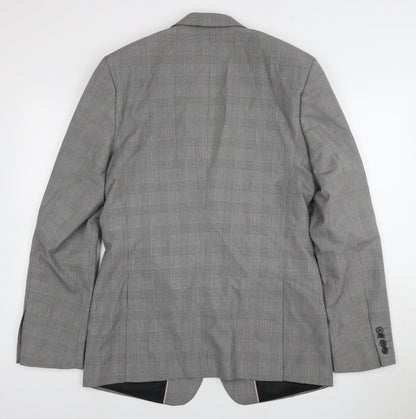 Jack Reid Men's Grey Check Slim Fit Blazer
