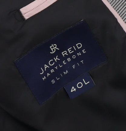 Jack Reid Men's Grey Check Slim Fit Blazer