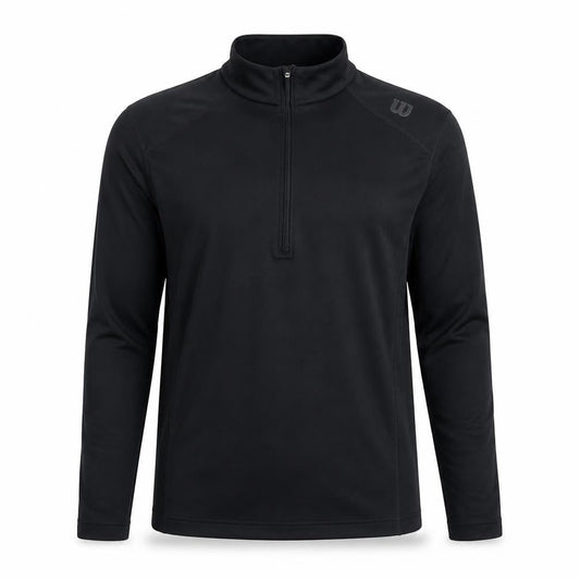 Wilson Men's Black S Casual Pullover 1/4 Zip Top