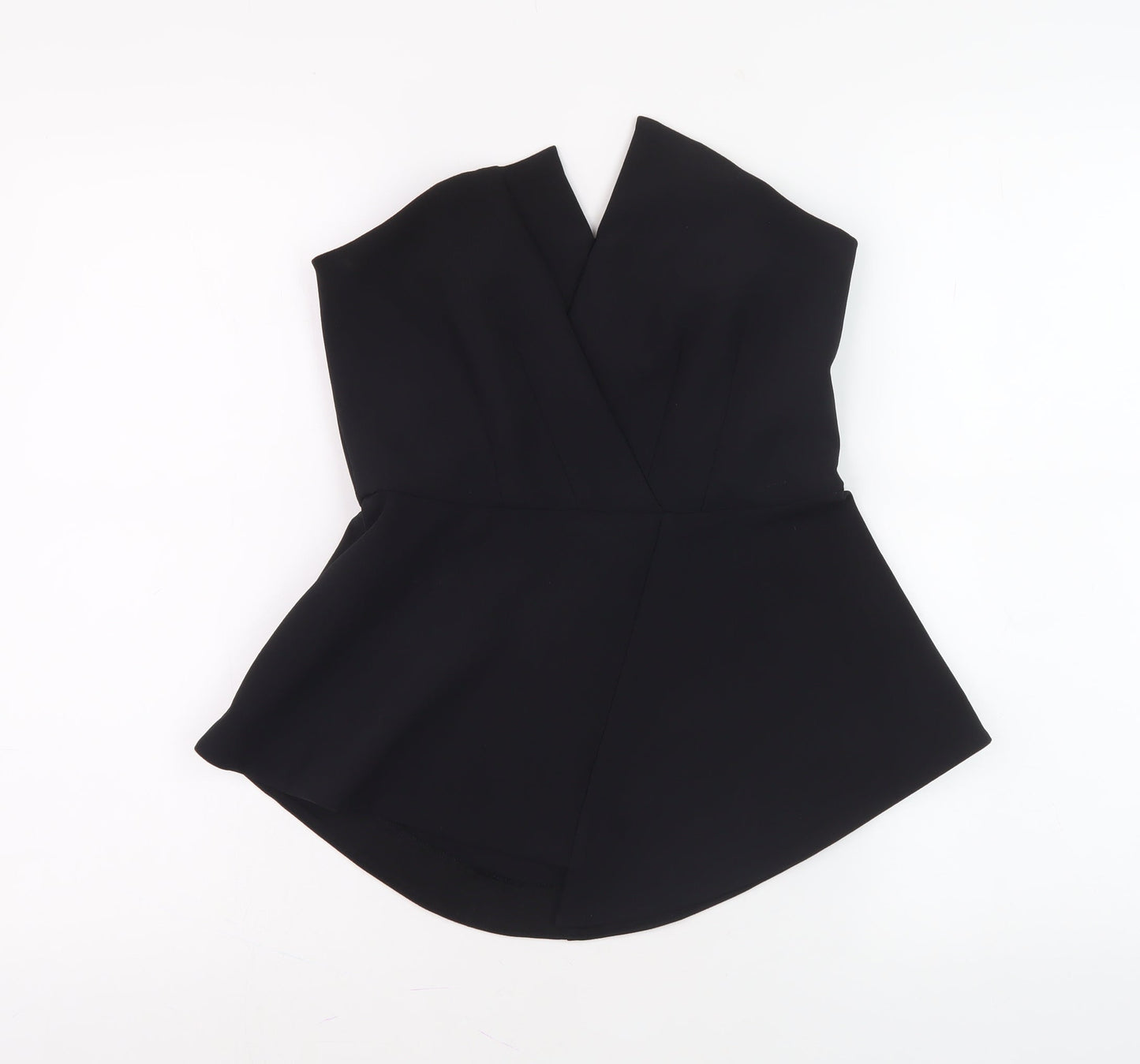 Womens UK Size 10 River Island Black Wrap Blouse